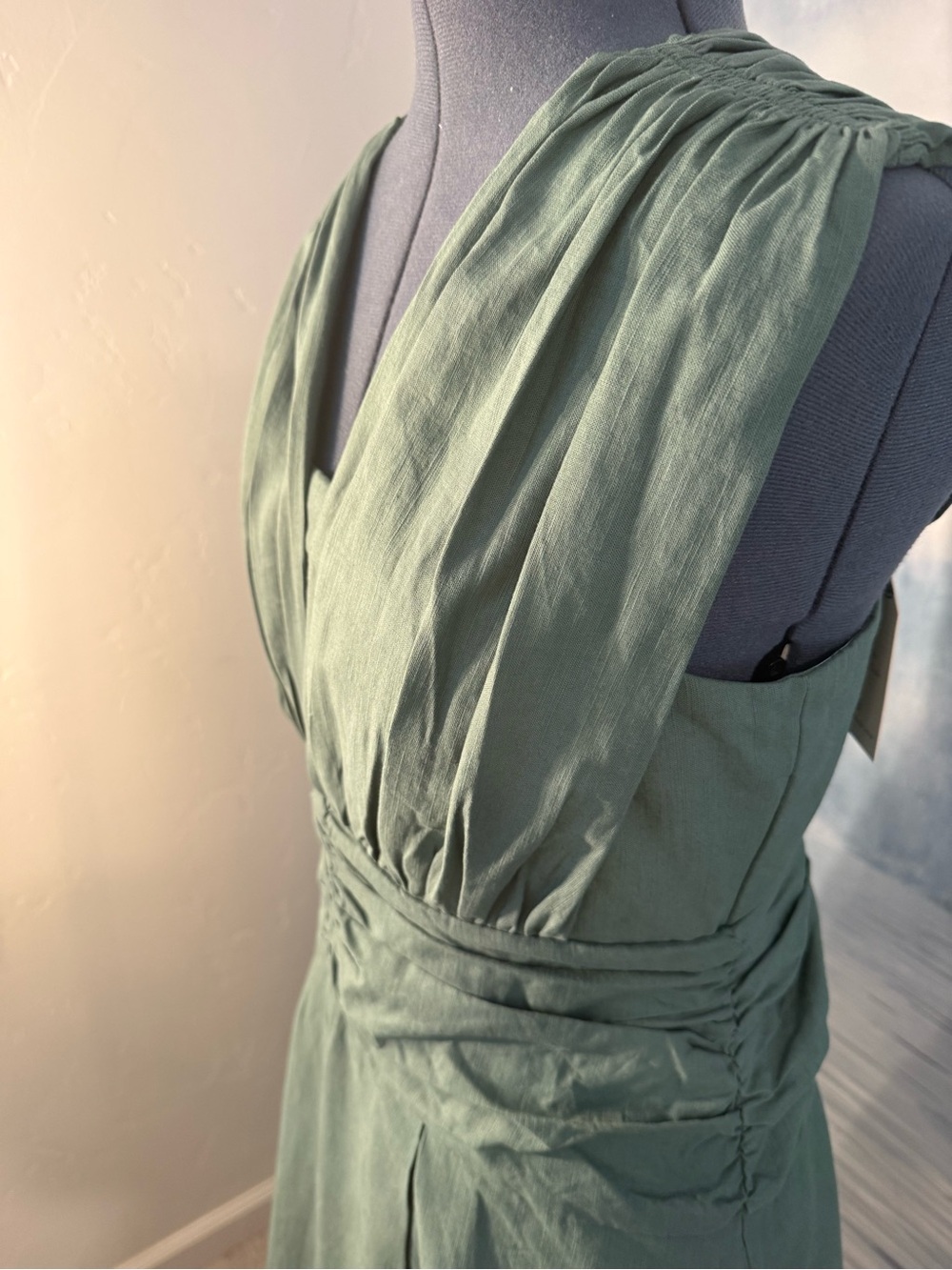 Sleeveless Sage Green Midi Dress # 223 - Picture 6 of 11